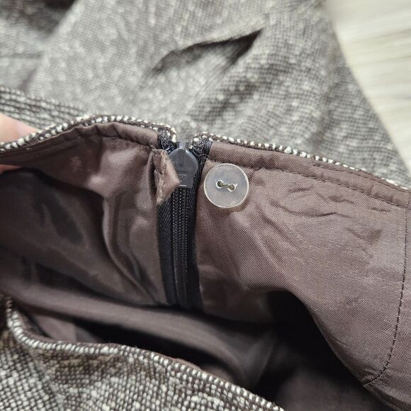 Vintage Carlisle Womens Brown Mermaid Skirt Wool Size 8 Bell Knee-length Tweed - Picture 11 of 12